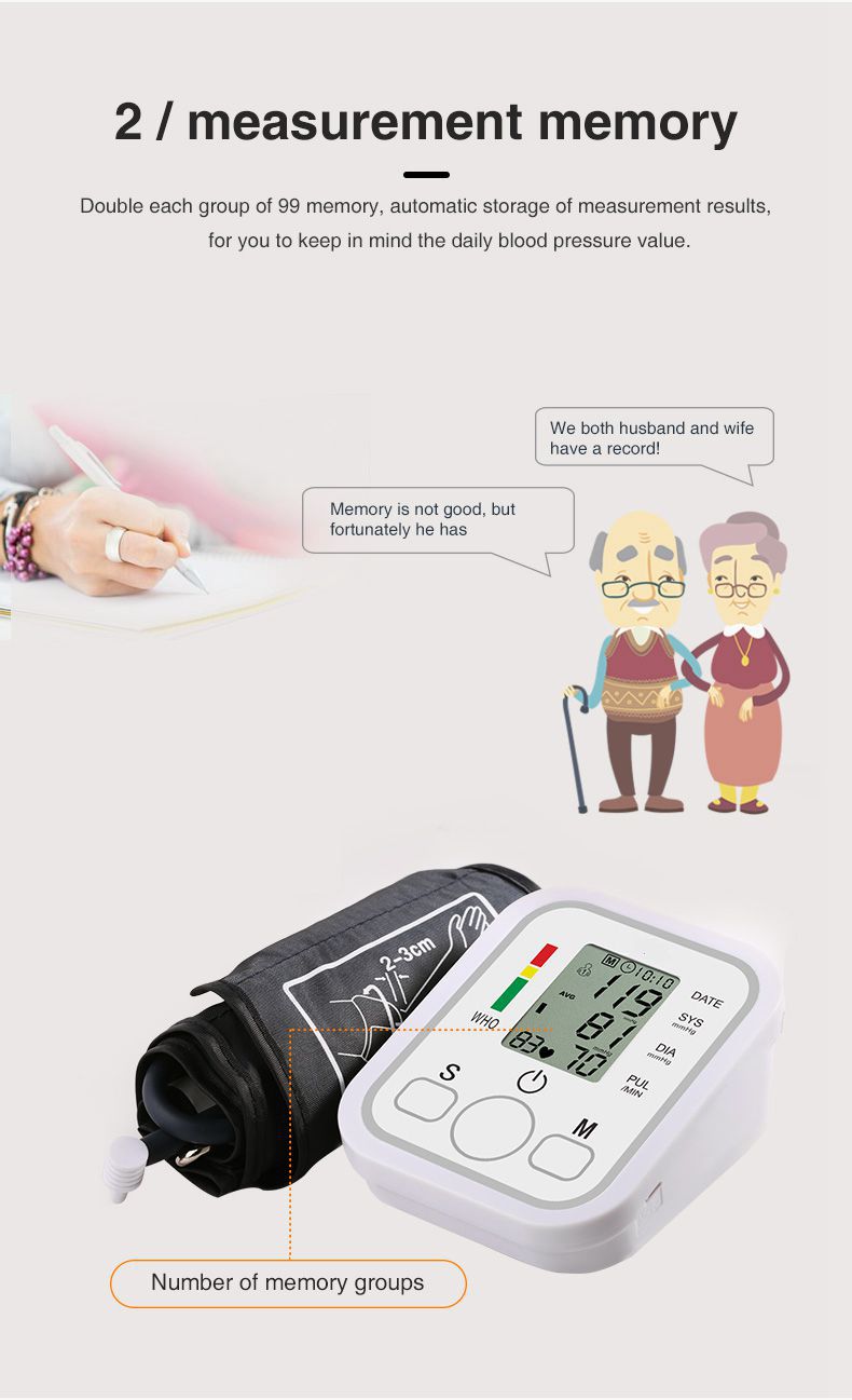 Exclusive for Cross-Border Chinese and English Electronic Arm Type Blood Pressure Meter Sphygmomanometer