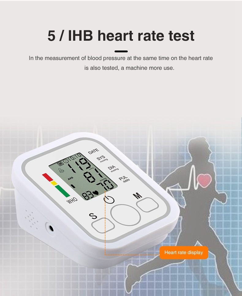 Exclusive for Cross-Border Chinese and English Electronic Arm Type Blood Pressure Meter Sphygmomanometer