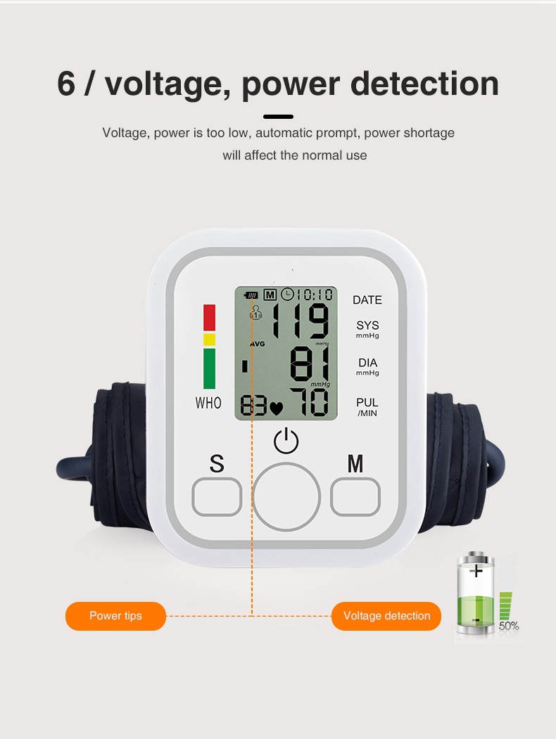 Exclusive for Cross-Border Chinese and English Electronic Arm Type Blood Pressure Meter Sphygmomanometer