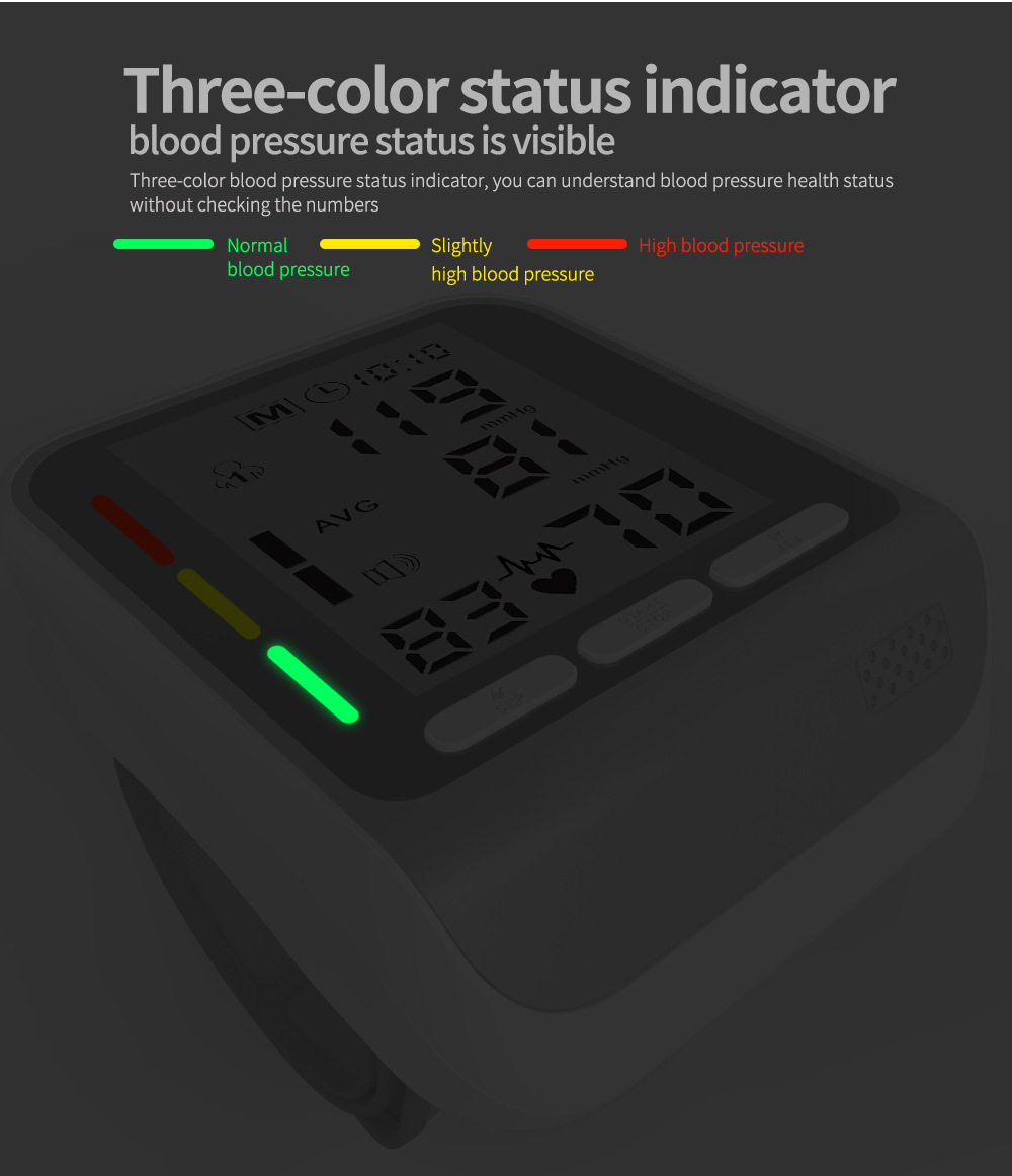 Electronic Sphygmomanometer Sphygmomanometer with ThreeColor Blood Pressure Status Indicator Blood Pressure Monitor Electronic Sphygmomanometer Sphygmomanometer with ThreeColor Blood Pressure Status Indicator Blood Pressure Monitor