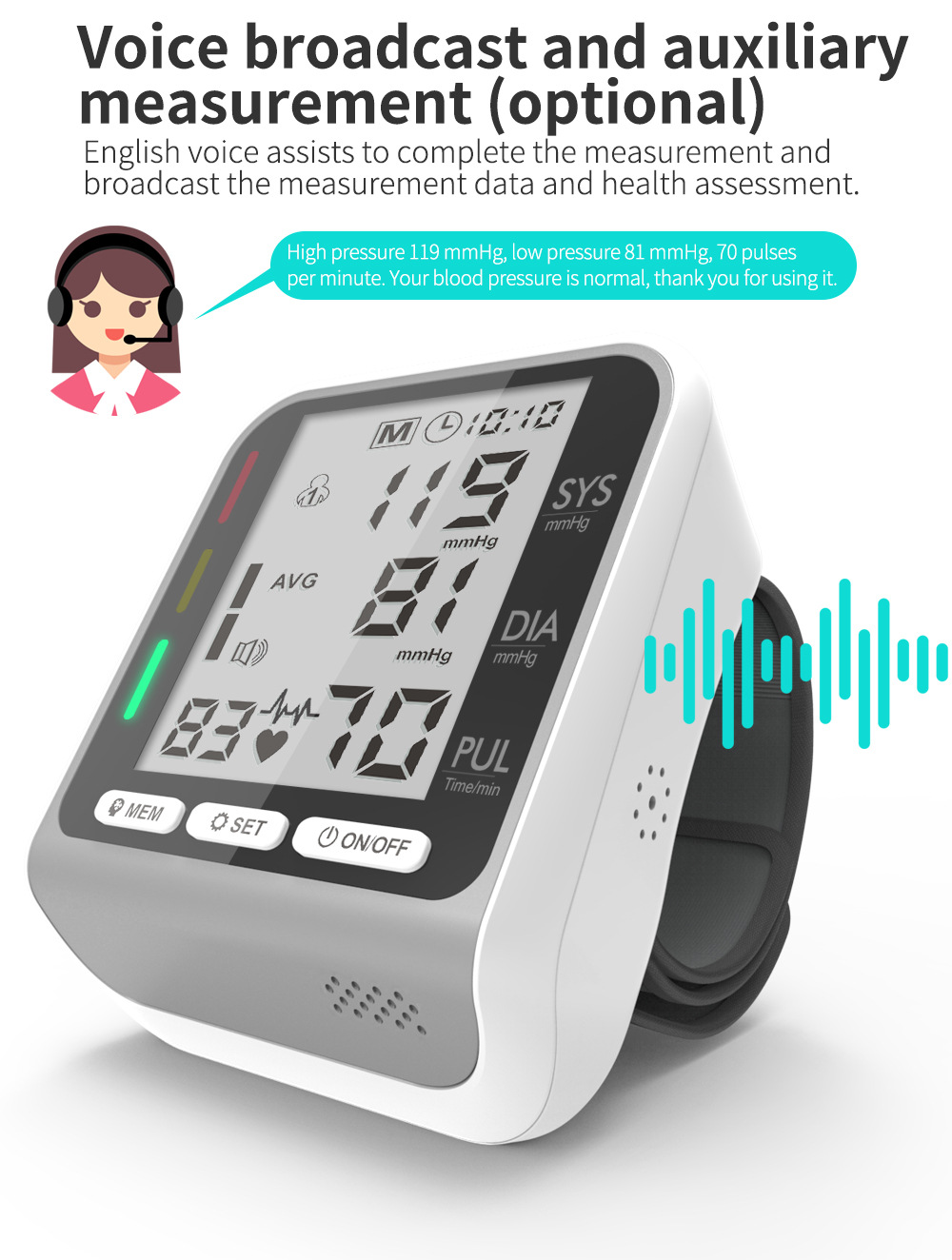 Electronic Sphygmomanometer Sphygmomanometer with ThreeColor Blood Pressure Status Indicator Blood Pressure Monitor Electronic Sphygmomanometer Sphygmomanometer with ThreeColor Blood Pressure Status Indicator Blood Pressure Monitor