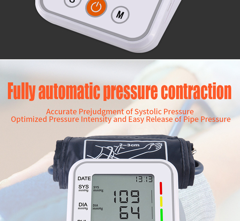 Electronic Sphygmomanometer Large Screen Arm Type Chinese and English Voice Blood Pressure Measuring Instrument Electronic Sphygmomanometer Large Screen Arm Type Chinese and English Voice Blood Pressure Measuring Instrument