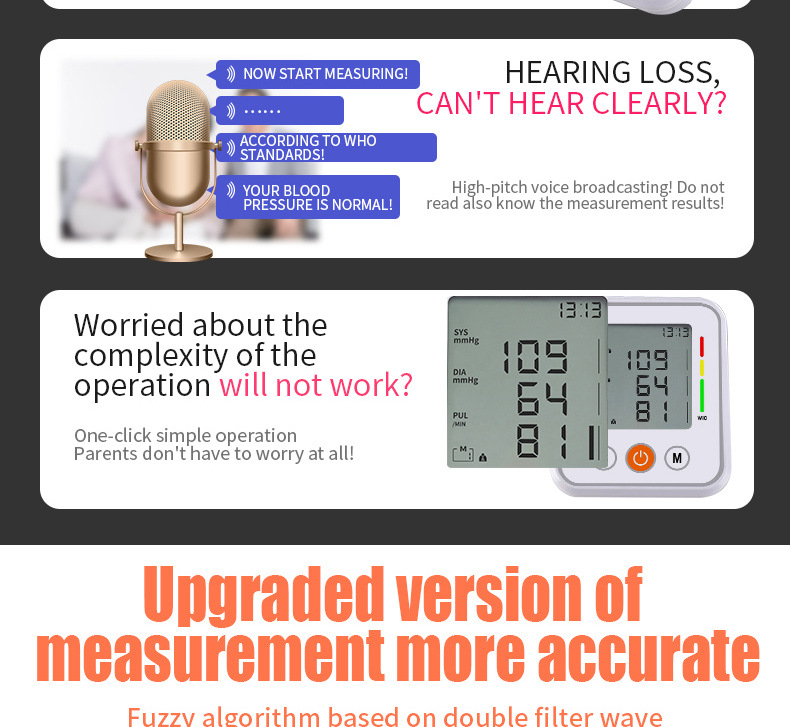 Electronic Sphygmomanometer Large Screen Arm Type Chinese and English Voice Blood Pressure Measuring Instrument Electronic Sphygmomanometer Large Screen Arm Type Chinese and English Voice Blood Pressure Measuring Instrument