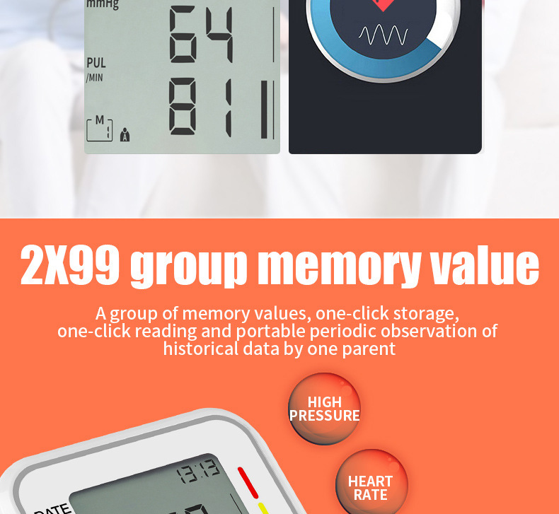 Electronic Sphygmomanometer Large Screen Arm Type Chinese and English Voice Blood Pressure Measuring Instrument Electronic Sphygmomanometer Large Screen Arm Type Chinese and English Voice Blood Pressure Measuring Instrument