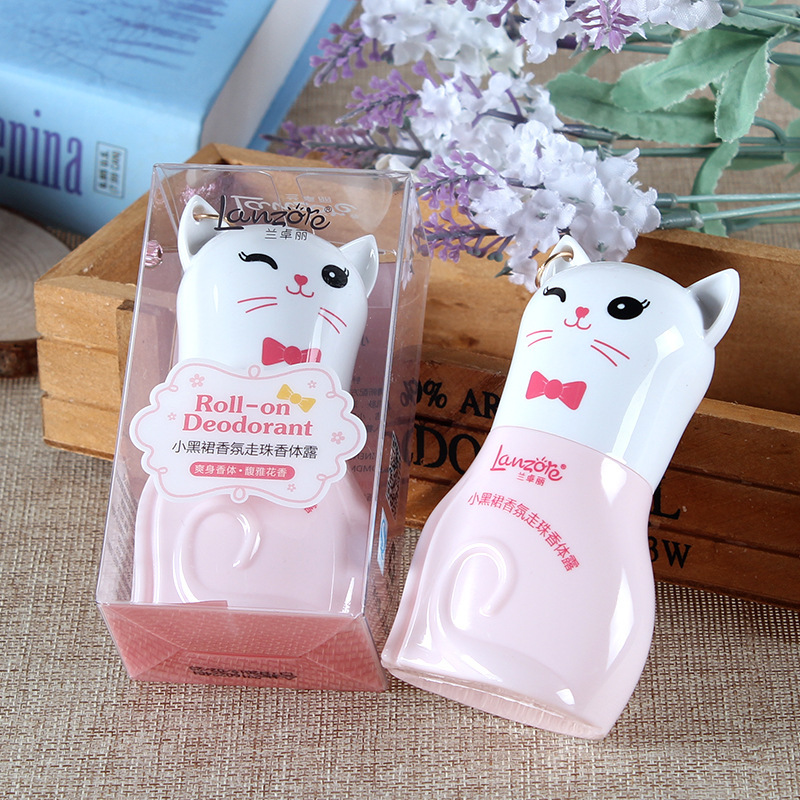 LanzoYe Cat Fragrance Roll-on Body Lotion Travel Women&#039;s Underarm Fragrance Antiperspirant Ball Perfume