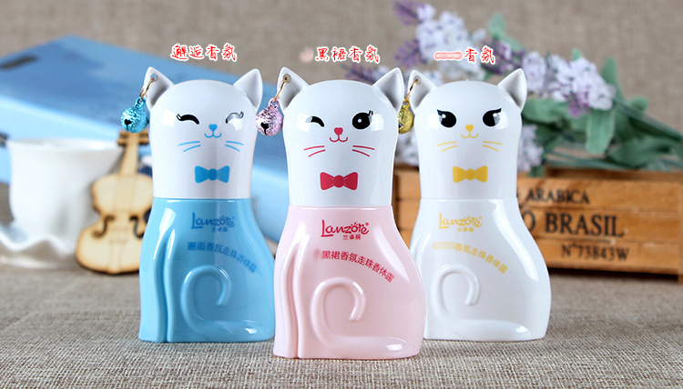 LanzoYe Cat Fragrance Roll-on Body Lotion Travel Women's Underarm Fragrance Antiperspirant Ball Perfume