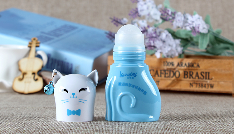LanzoYe Cat Fragrance Roll-on Body Lotion Travel Women's Underarm Fragrance Antiperspirant Ball Perfume
