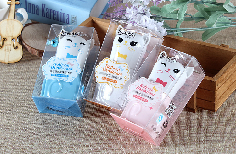LanzoYe Cat Fragrance Roll-on Body Lotion Travel Women's Underarm Fragrance Antiperspirant Ball Perfume