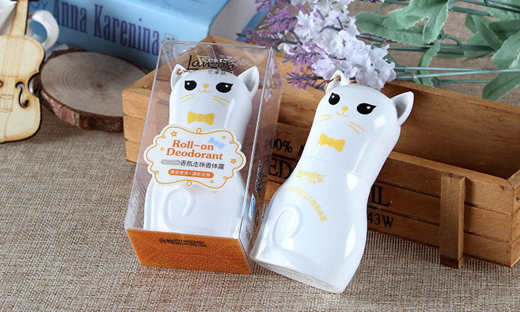 LanzoYe Cat Fragrance Roll-on Body Lotion Travel Women's Underarm Fragrance Antiperspirant Ball Perfume