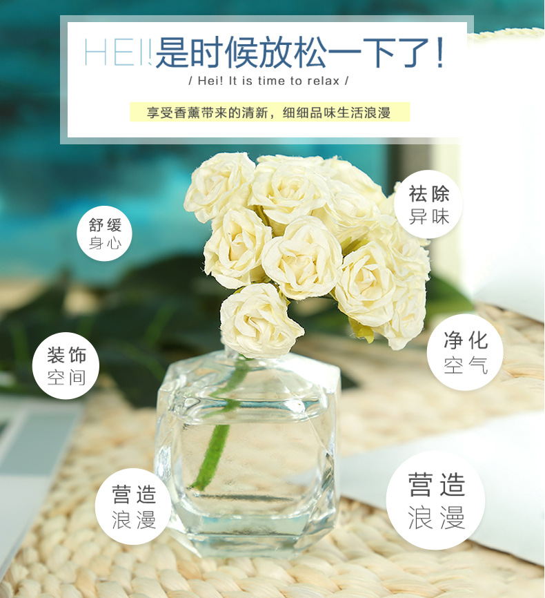 Factory Direct Sales Reed Diffuser Essential Oil Set Rattan Aroma Gift Box Indoor Perfume Room Spice Purifying Air