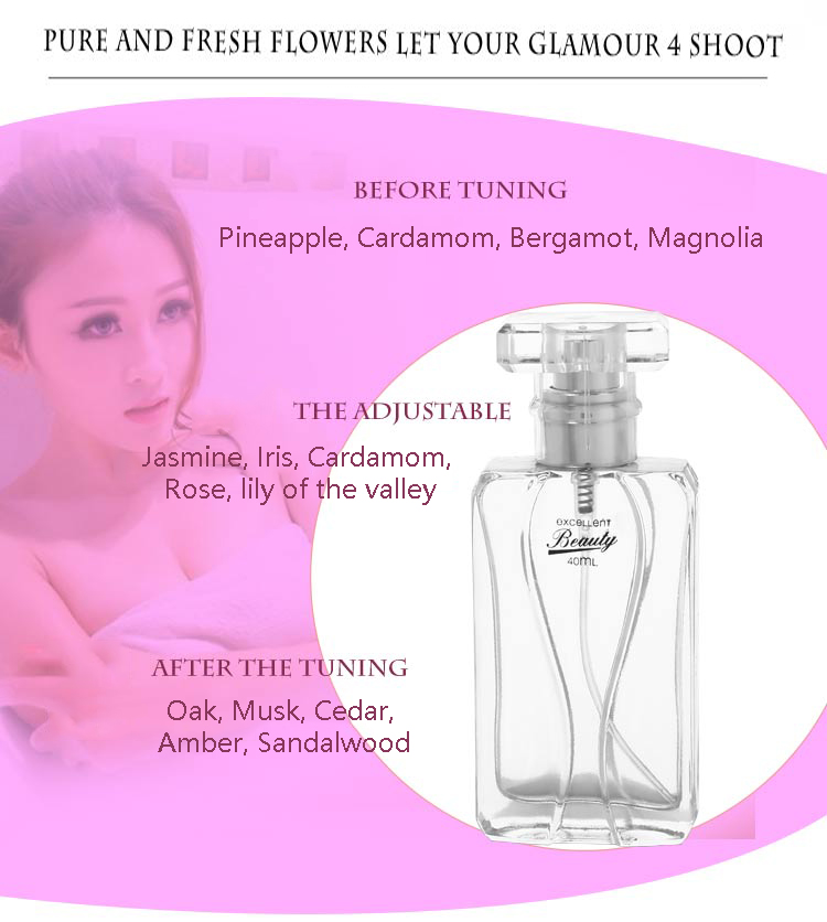 Unique beauty fragrance fresh and elegant flowers and fruit fragrance 40ml lasting sweet girls perfume