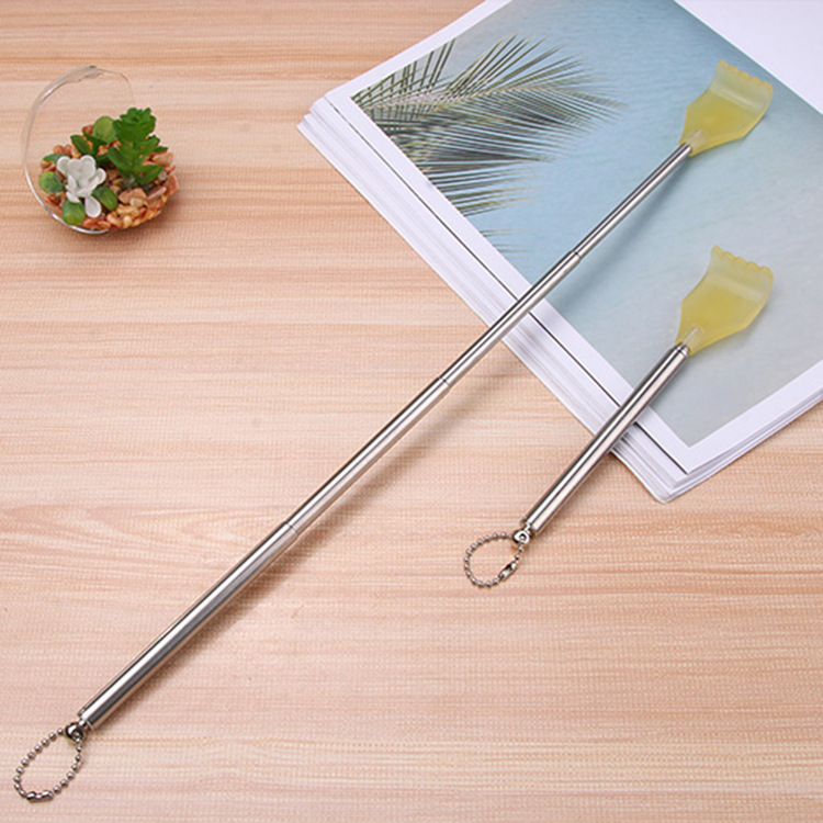 Scratching Device Four-Section Telescopic Massage Stainless Steel Back Scratcher Scratching Rake Back Scratcher