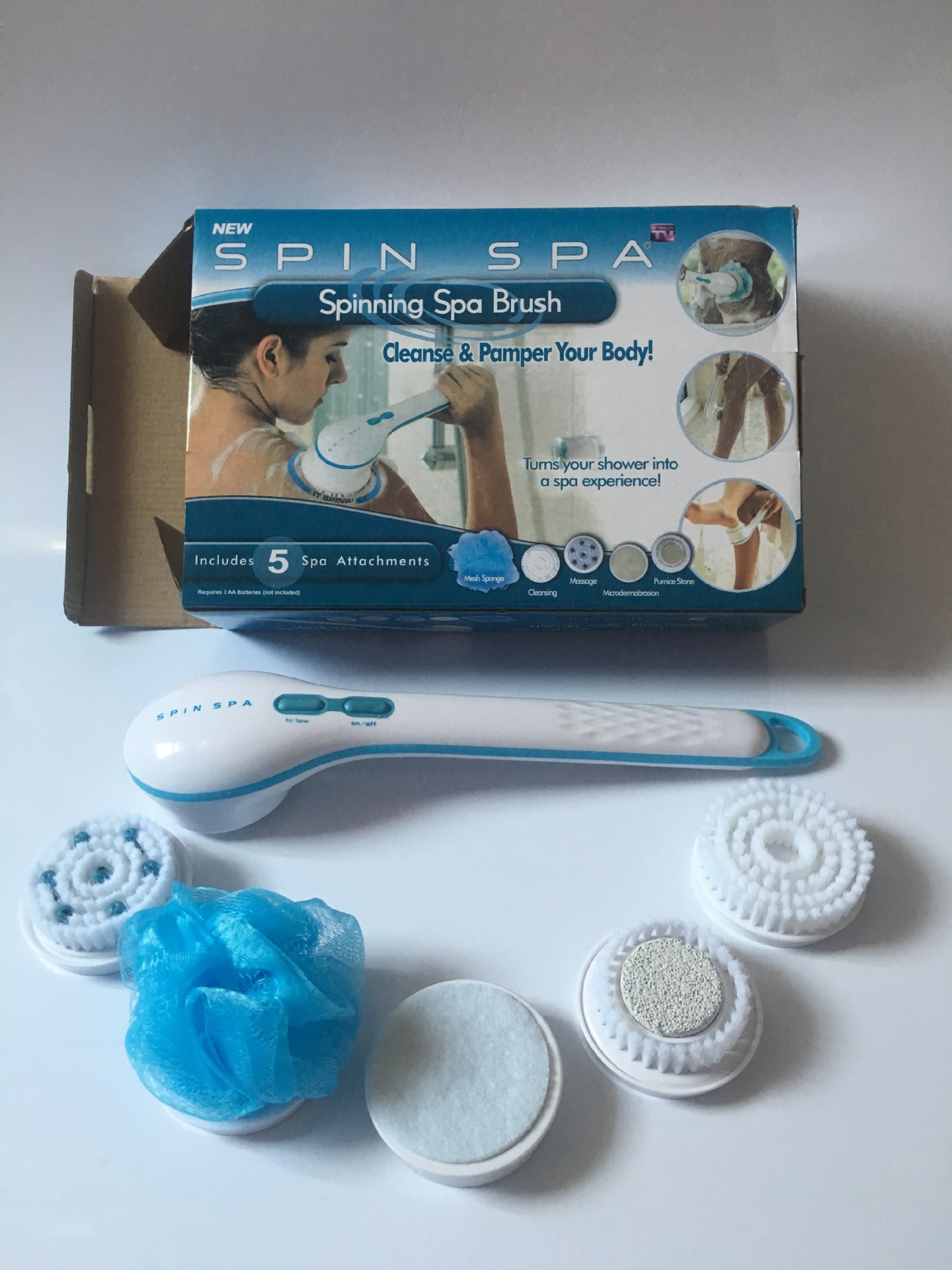 TV Product Spin Spa Waterproof Electric Massage Bath Device Multi-Function Long Handle Bath Brush Back Rub Bath Device