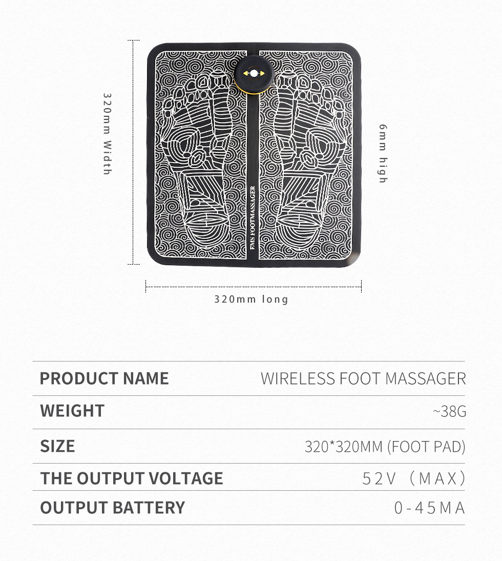 Smart EMS Massage Mat Foot Pulse Physiotherapy Foot Pad Micro Current Foot Foot Massage Device USB Rechargeable Smart EMS Massage Mat Foot Pulse Physiotherapy Foot Pad Micro Current Foot Foot Massage Device USB Rechargeable