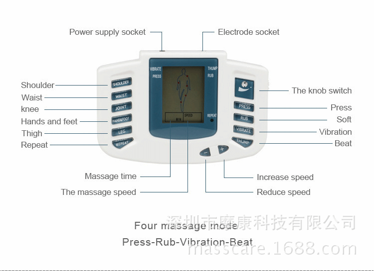 Masscare Mokang s Chinese and English Digital Meridian Massage Device Slippers Electronic Acupuncture Massager Whole
