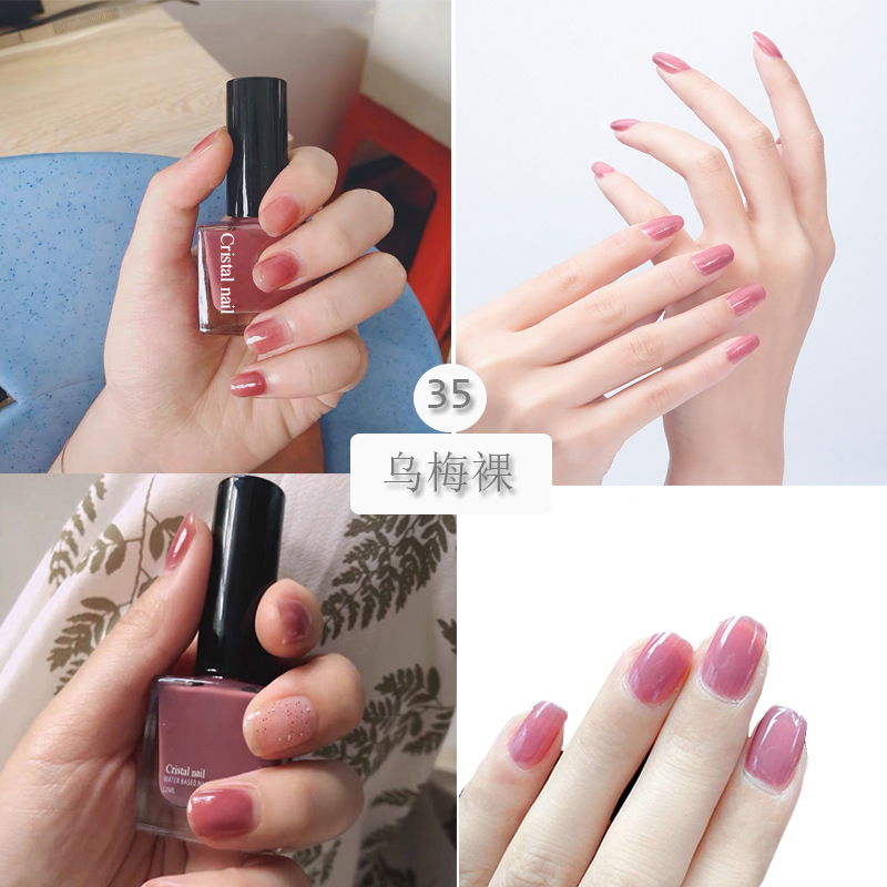 Cristal Nail Water-Based Odorless Baking-Free Nail Polish Tearable Cross-Border Durable Peelable Nail Polish Wholesale