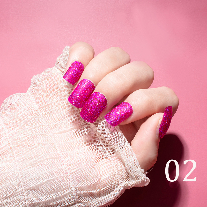 15ml Glitter Nail Polish 12 Colors Nail Polish Set Baking-Free Transparent Color Nail Polish Factory Direct Sales