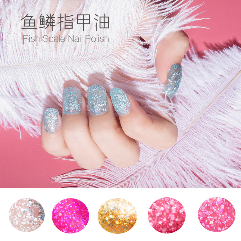 15ml Glitter Nail Polish 12 Colors Nail Polish Set Baking-Free Transparent Color Nail Polish Factory Direct Sales