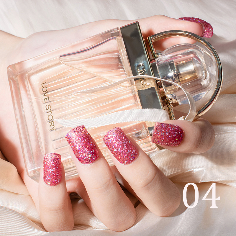 15ml Glitter Nail Polish 12 Colors Nail Polish Set Baking-Free Transparent Color Nail Polish Factory Direct Sales