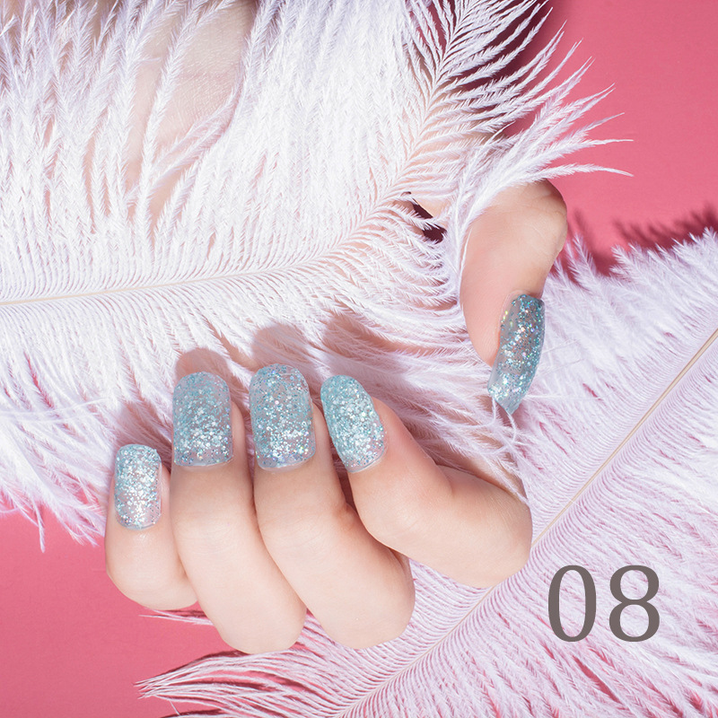 15ml Glitter Nail Polish 12 Colors Nail Polish Set Baking-Free Transparent Color Nail Polish Factory Direct Sales
