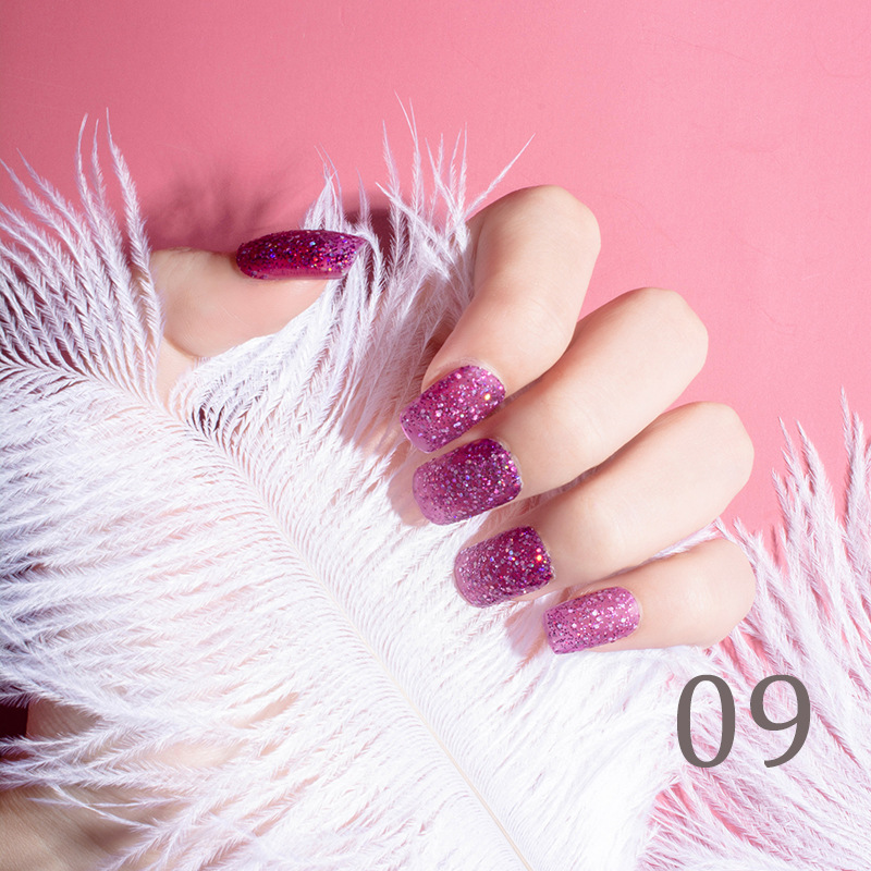 15ml Glitter Nail Polish 12 Colors Nail Polish Set Baking-Free Transparent Color Nail Polish Factory Direct Sales