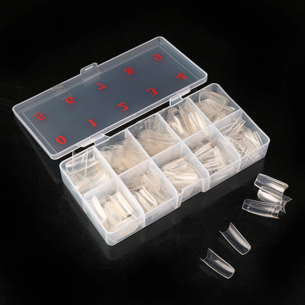 Nail 500 Pieces Boxed Nail Tip French Nail Tip Nail Patch Half Sticker Nail Tip Fake Finger Nail Tip White Natural