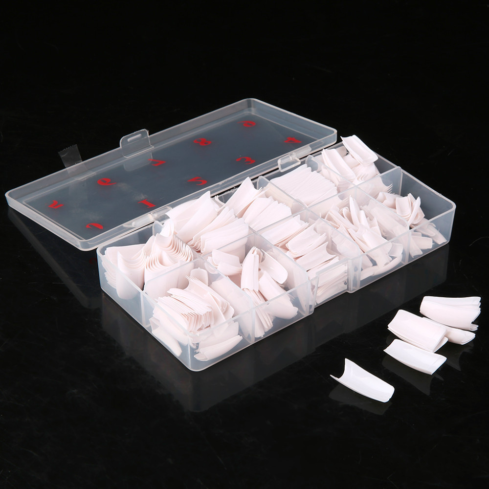 Nail 500 Pieces Boxed Nail Tip French Nail Tip Nail Patch Half Sticker Nail Tip Fake Finger Nail Tip White Natural