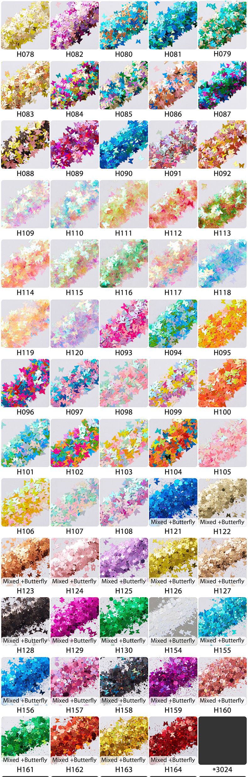 Nail Butterfly Sequins Heart-Shaped Laser Ornament 12 Colors Nail Sticker Amazon Manicure Set
