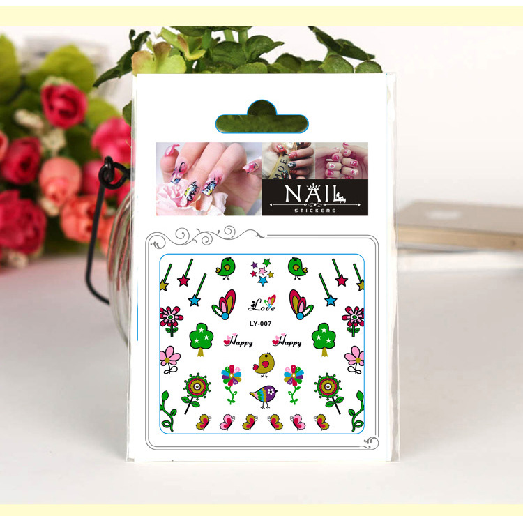 Children's Cartoon Hyuna Same Style Fresh Cute Nail Sticker 3D Glitter Colorful Nail Stickers Set