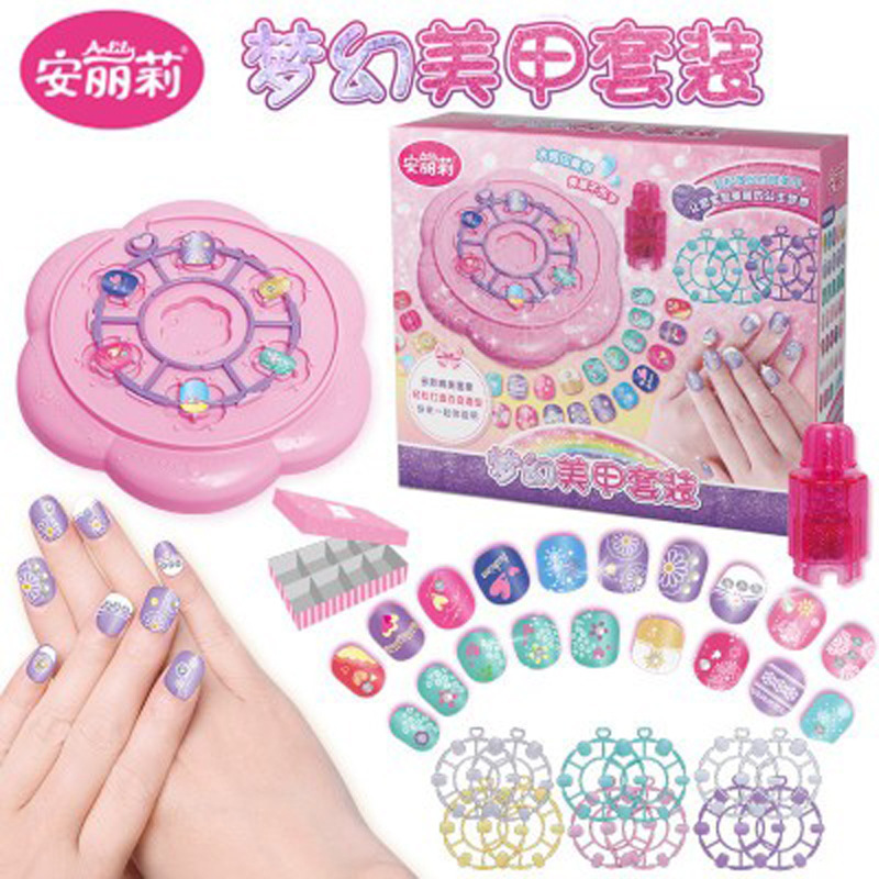 Anli Shiny Nail Bag Sticker Set Children&#039;s DIY Handmade Nail Patch Girls&#039; Makeup Ornament Toys