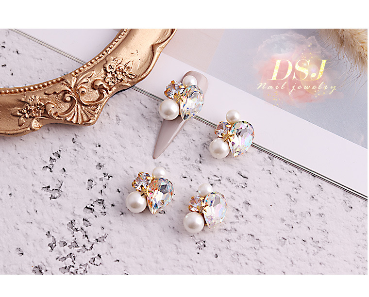 Luxury Handmade Combination Nail Ornament High-End Custom Nail Jewelry Wedding Armor Nail Sticker