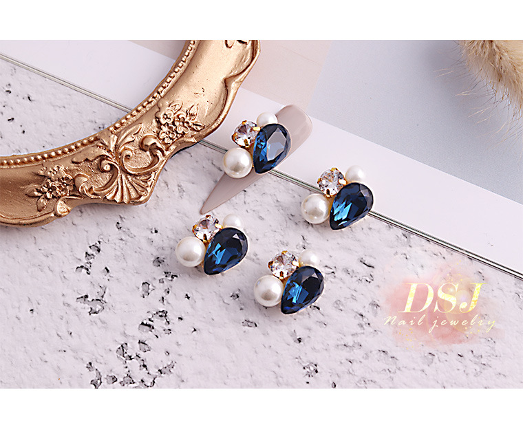 Luxury Handmade Combination Nail Ornament High-End Custom Nail Jewelry Wedding Armor Nail Sticker