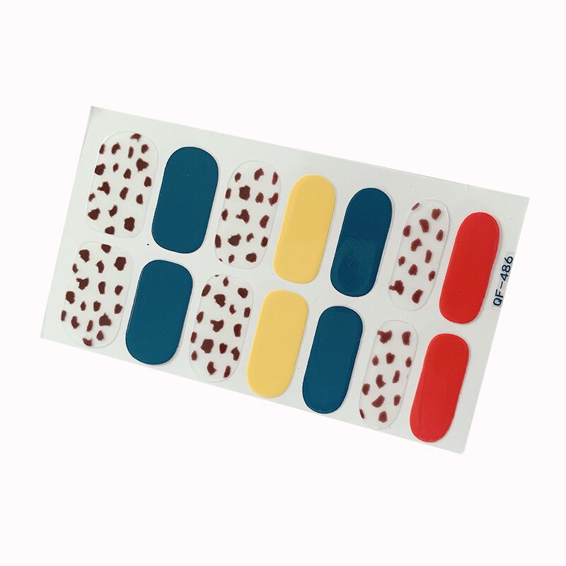 Leopard Nail Sticker Glass Purple Net Red Full Sticker Hipster Nude Color Nail Sticker Waterproof Tearable Nail Sticker
