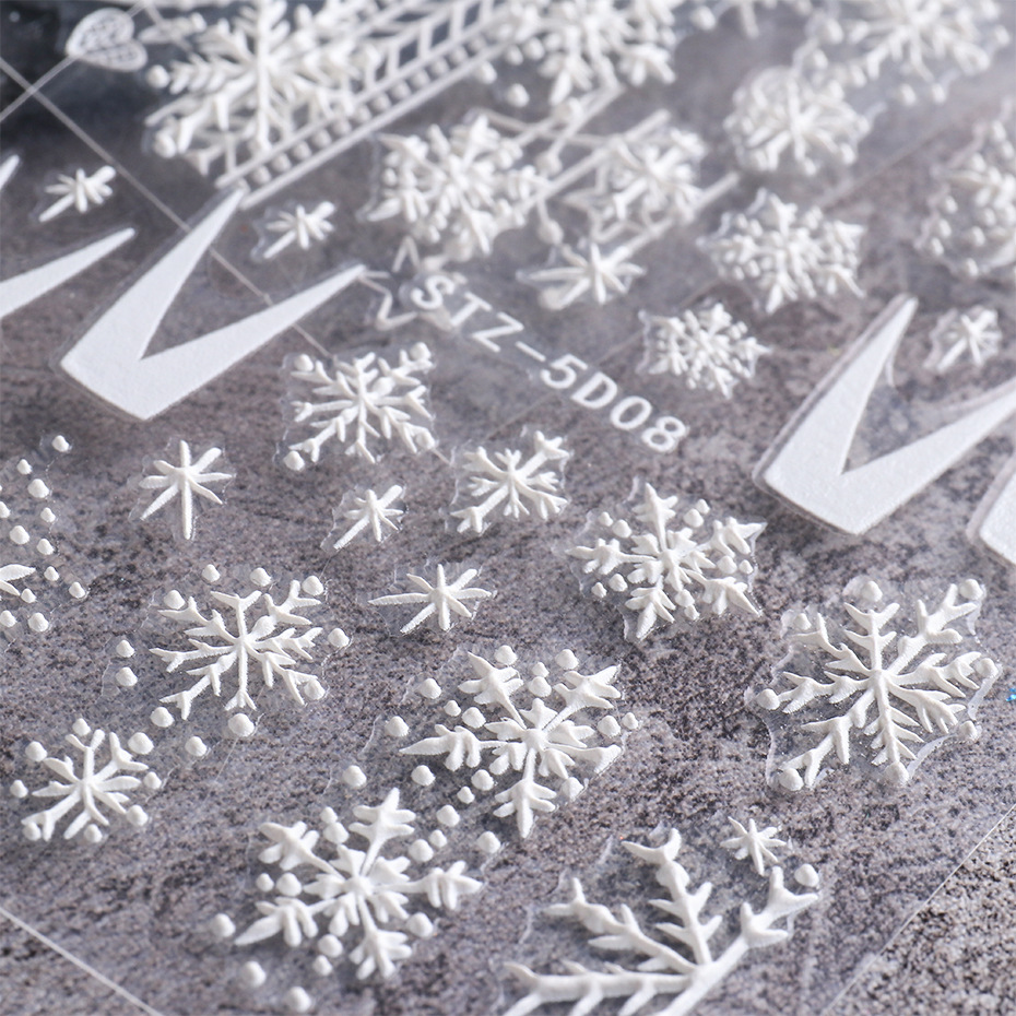 New Arrival Nail Stickers Ins ThreeDimensional 5D Relief Christmas Snowflake French Adhesive Nail Sticker Ornament Nail New Arrival Nail Stickers Ins ThreeDimensional 5D Relief Christmas Snowflake French Adhesive Nail Sticker Ornament Nail