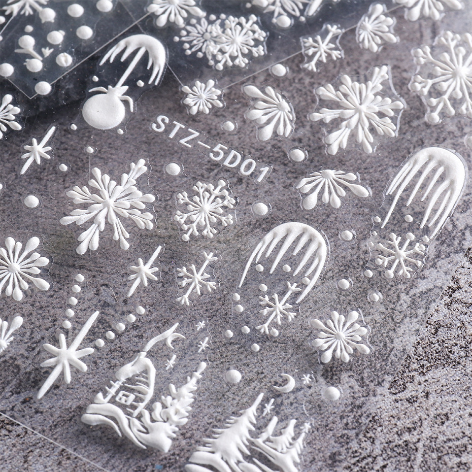 New Arrival Nail Stickers Ins ThreeDimensional 5D Relief Christmas Snowflake French Adhesive Nail Sticker Ornament Nail New Arrival Nail Stickers Ins ThreeDimensional 5D Relief Christmas Snowflake French Adhesive Nail Sticker Ornament Nail