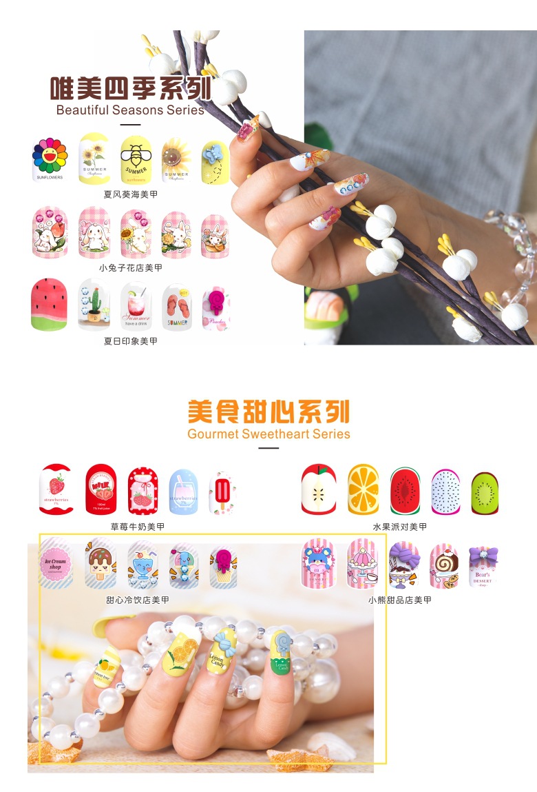 Carlith 3D Magic Manicure Children's Creative DIY Water Soluble Nail Sticker Girls' Makeup Toy Set A036