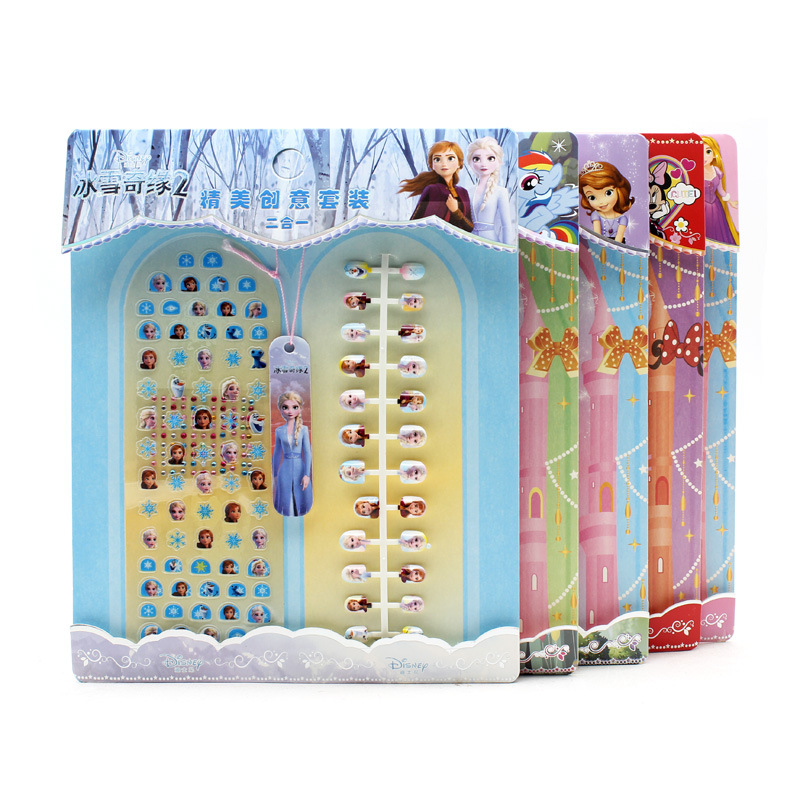 Children&#039;s Princess Nail Beauty Nail Patch Toy Makeup Little Girl Play House Hot Sale DIY Sticker Ornament Set