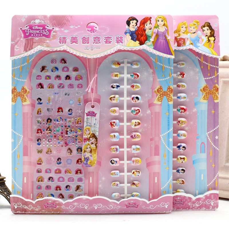Children's Princess Nail Beauty Nail Patch Toy Makeup Little Girl Play House Hot Sale DIY Sticker Ornament Set