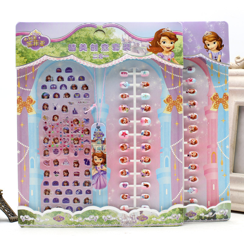Children's Princess Nail Beauty Nail Patch Toy Makeup Little Girl Play House Hot Sale DIY Sticker Ornament Set