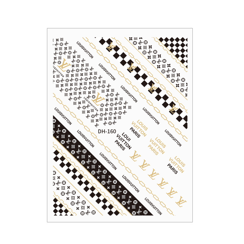 Japanese Nail Sticker Champagne Gold Nail Sticker 3D with Adhesive Graceful Nail Sticker Decorative Nail Shaped Piece