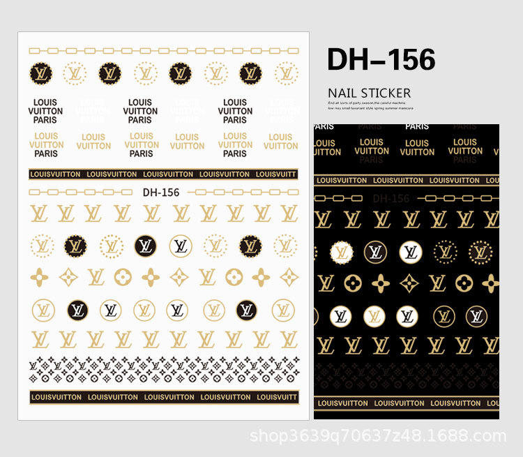 Japanese Nail Sticker Champagne Gold Nail Sticker 3D with Adhesive Graceful Nail Sticker Decorative Nail Shaped Piece