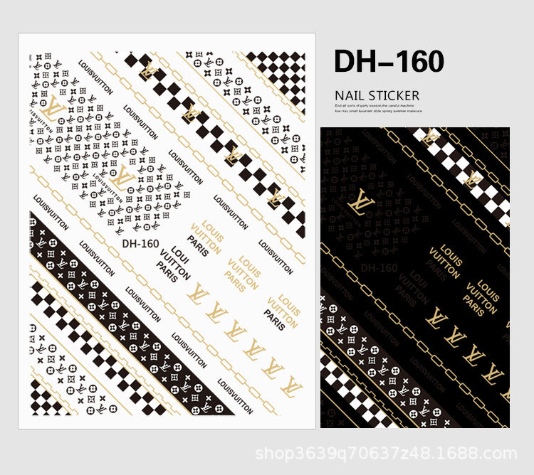 Japanese Nail Sticker Champagne Gold Nail Sticker 3D with Adhesive Graceful Nail Sticker Decorative Nail Shaped Piece