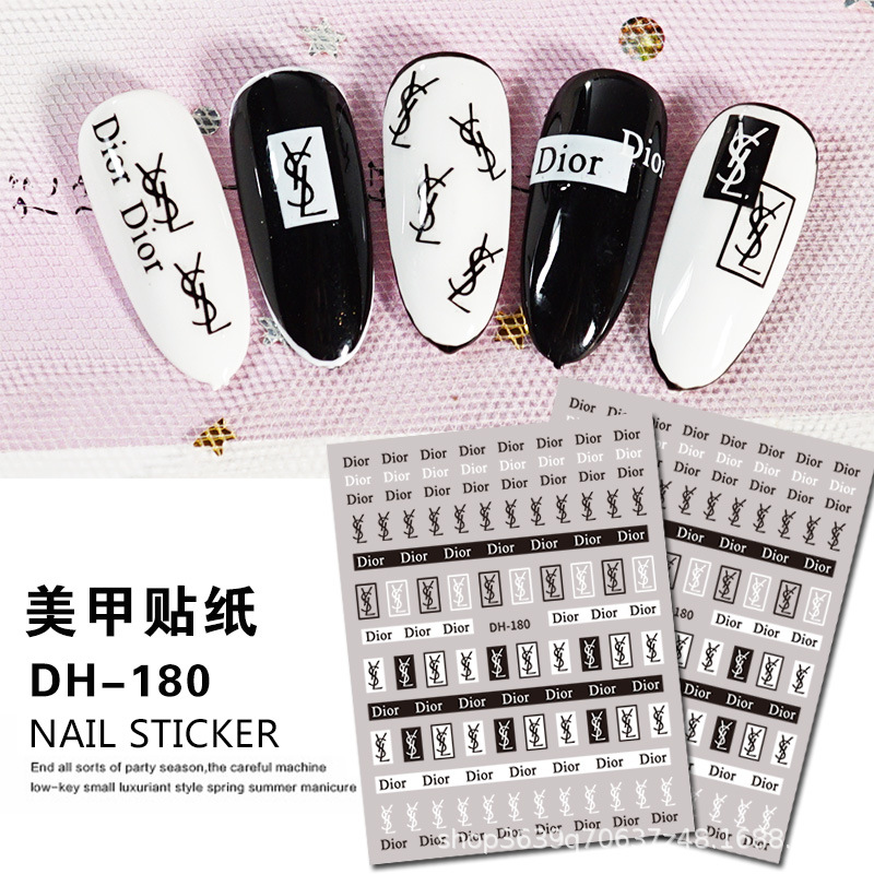 Japanese Nail Sticker Champagne Gold Nail Sticker 3D with Adhesive Graceful Nail Sticker Decorative Nail Shaped Piece
