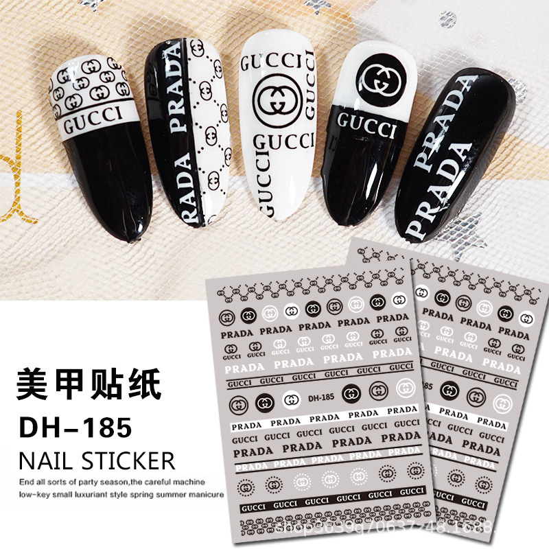 Japanese Nail Sticker Champagne Gold Nail Sticker 3D with Adhesive Graceful Nail Sticker Decorative Nail Shaped Piece
