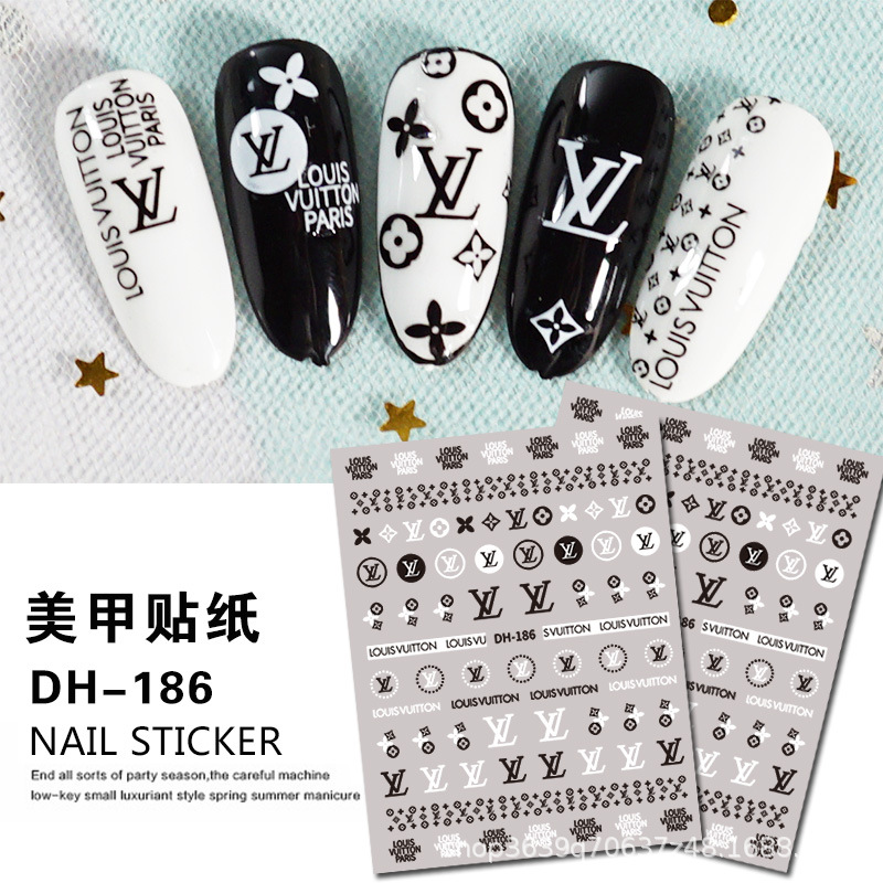 Japanese Nail Sticker Champagne Gold Nail Sticker 3D with Adhesive Graceful Nail Sticker Decorative Nail Shaped Piece