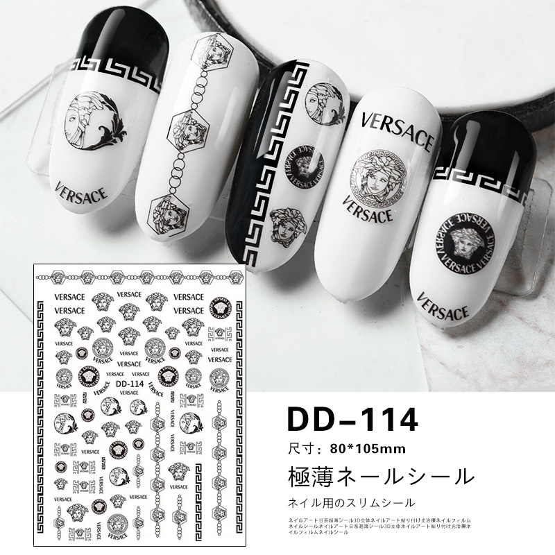 Japanese Nail Sticker Champagne Gold Nail Sticker 3D with Adhesive Graceful Nail Sticker Decorative Nail Shaped Piece