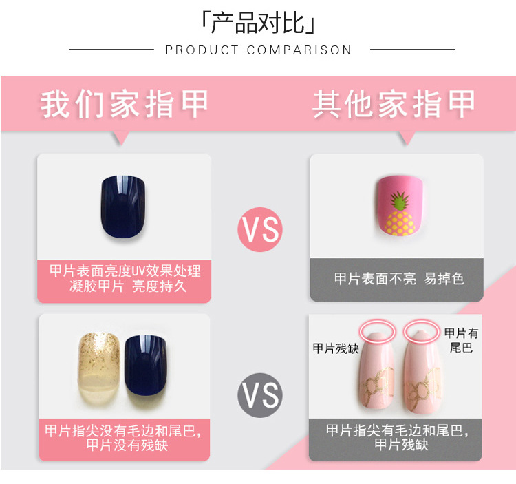 Joyme Finished Nail Beauty 24 Pieces Wear Nail Tip Children's Fake Nails Adhesive Nail Sticker Nail Tips Nail Tip
