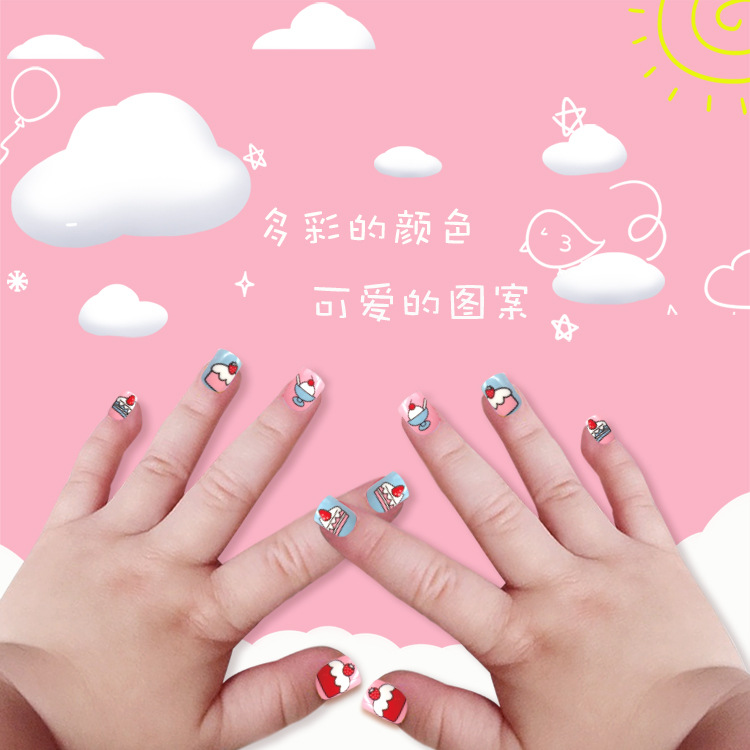 Joyme Finished Nail Beauty 24 Pieces Wear Nail Tip Children's Fake Nails Adhesive Nail Sticker Nail Tips Nail Tip