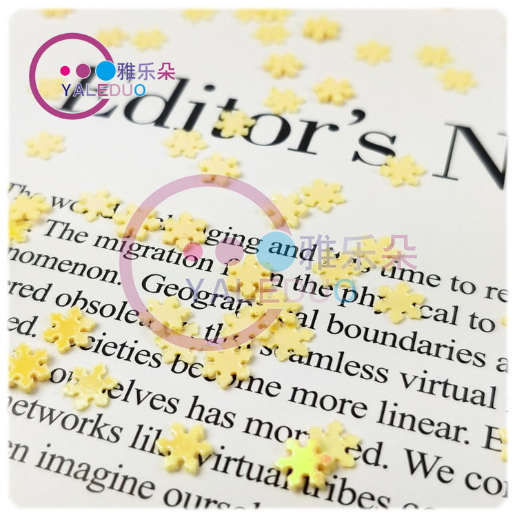 DIY Material Package Nail Ornament 4mm Golden Light Small Snowflake Sequin Sequins Nail Sticker Christmas Accessories