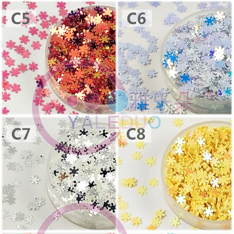 DIY Material Package Nail Ornament 4mm Golden Light Small Snowflake Sequin Sequins Nail Sticker Christmas Accessories